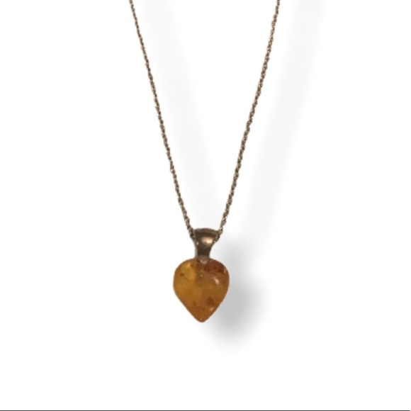 Amber Heart Necklace